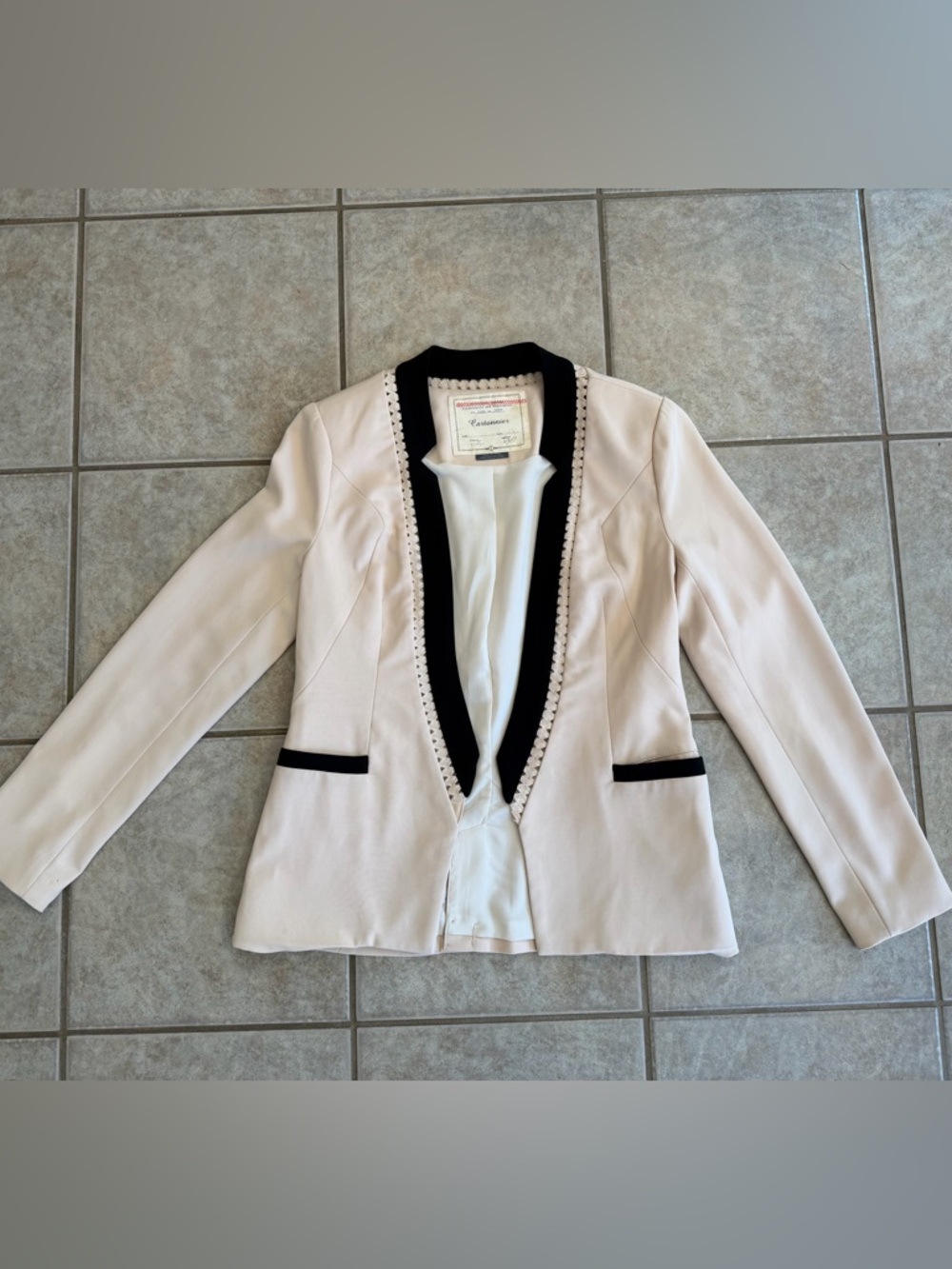 Cartonnier by Anthropologie Women's suit jacket size Small pink and black blazer